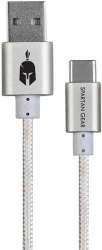 spartan gear double sided usb cable type c 2m white photo