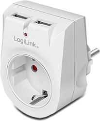 logilink pa0246 socket adapter 1x cee 7 3 2x usb a photo