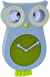 tfa 60305206 blue green lucy kids pendulum clock owl photo