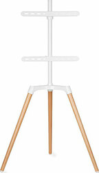 nedis tvsm7060wt tv floor stand 50 65 up to 35 kg scandanavian design white beech photo