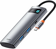 baseus metal gleam series 7 in 1 usb c 2xusb 30 hdmi pd card reader photo
