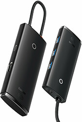 baseus lite series hub 5 in 1 3x usb 30 type c hdmi black photo