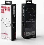 maxlife home office ergonomic gel mouse pad 19x24cm black photo