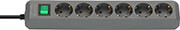 brennestuhl eco line 6 socket silver 15m switch photo
