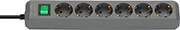 brennenstuhl eco line 6 socket silver 15m switch photo