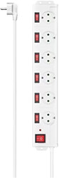 hama 223159 power strip 6 way 14m individually switchable white photo