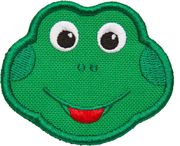 affenzahn velcro badge frog green photo