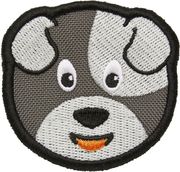 affenzahn velcro badge dog grey photo