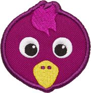 affenzahn velcro badge bird purple photo