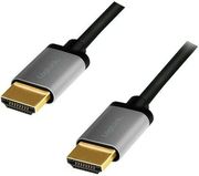 logilink cha0101 hdmi cable a m to a m 4k 60 hz alu black grey 2 m photo