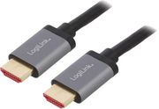 logilink cha0105 hdmi cable a m to a m 8k 60 hz alu black grey 2m photo
