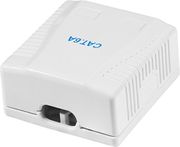 logilink np0097 cat6a wall outlet 2x rj45 shielded pure white photo