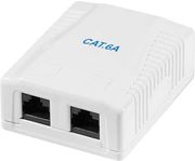 logilink np0101 cat6a wall outlet 2x rj45 unshielded pure white photo