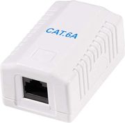 logilink np0100 cat6a wall outlet 1x rj45 unshielded pure white photo