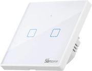 sonoff t2eu2c tx 2 channel wi fi rf 433 touch wall switch ultra white photo