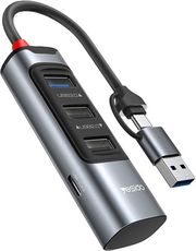 yesido hb19 usb usb c hub 4in1 grey photo