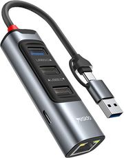 yesido hb21 usb usb c hub 5in1 grey photo