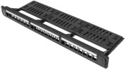 lanberg 24 port 1u 19 patch panel blank black with organizer for keystone modules photo