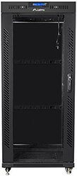 lanberg free standing rack 19 22u 800x1000mm flat pack black lcd with glass door photo