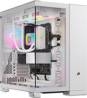 case corsair 6500x icue link rgb dual chamber tempered glass midi tower white photo