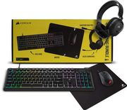 corsair 4 in 1 gaming bundle k55 core keyboard harpoon pro mouse hs35v2 71 headset mm100 mousepa photo