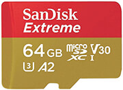 sandisk sdsqxah 064g gn6aa extreme 64gb micro sdxc uhs i u3 v30 class 10 with sd adapter photo