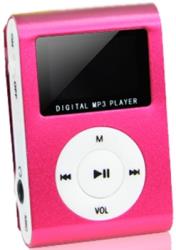 setty mp3 player with lcd earphones pink red slot photo