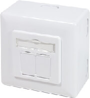 logilink np0124 outlet cat6awall outlet box 2x rj45 pure white photo