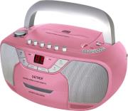denver tcp 34 boombox with radio cd cassette player pink silver photo