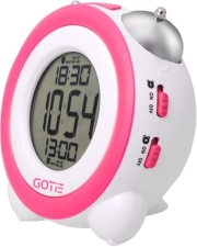 gotie gbe 200r digital clock with mechanical bell alarms pink photo