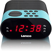 lenco cr 07 clock radio with pll fm and led display blue photo
