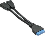 inline internal adapter cable usb30 to external 2xusb30 15cm photo