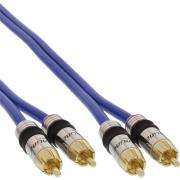 inline rca audio cable gold plated plug 2xrca 5m photo