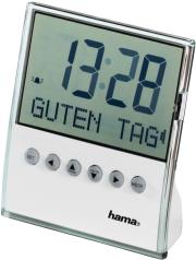 hama 104955 message travelling alarm clock white photo