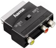 hama 42353 video adapter 3 rca female jacks 1xvideo audio lr scart male plug photo