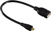 hama 78426 usb20 otg adapter cable micro b plug a socket 015m black photo
