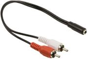 valueline vlap22255b020 stereo audio adapter cable 2x rca male 35mm female 02m black photo