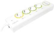 logilink pa0130 logismart outlet strip with 4x usb metering and switch photo