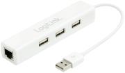 logilink ua0174a usb 20 to fast ethernet adapter with 3 port usb hub photo