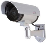 logilink sc0204 dummy security camera with red flashing light silver photo
