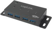 logilink ua0149 usb 30 4 port hub metal with 35a power supply photo