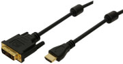 logilink ch0013 hdmi to dvi d cable gold plated 30m black photo