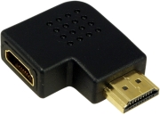logilink ah0008 hdmi adapter 90° flat angled 19 pin male to 19 pin female gold plated photo