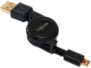 logilink cu0090 retractable usb 20 cable am to micro bm 075m black photo