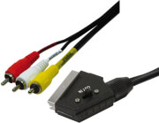 logilink ca1029 scart to rca cable 1x scart male 3x rca male 2m photo