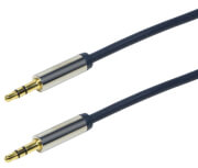 logilink ca10500 audio cable 2x 35mm male stereo gold plated 5m dark blue photo