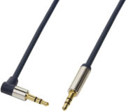 logilink ca11050 audio cable 2x 35mm male one side 90 angeled gold plated 05m dark blue photo