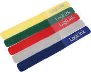 logilink kab0008 cable tie with velco 180x20mm 5pcs yellow green red grey blue photo