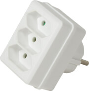 logilink lps219 power socket adapter with 3 euro sockets white photo