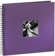hama 94871 fine art spiral bound album 36x32cm 50 black pages purple photo